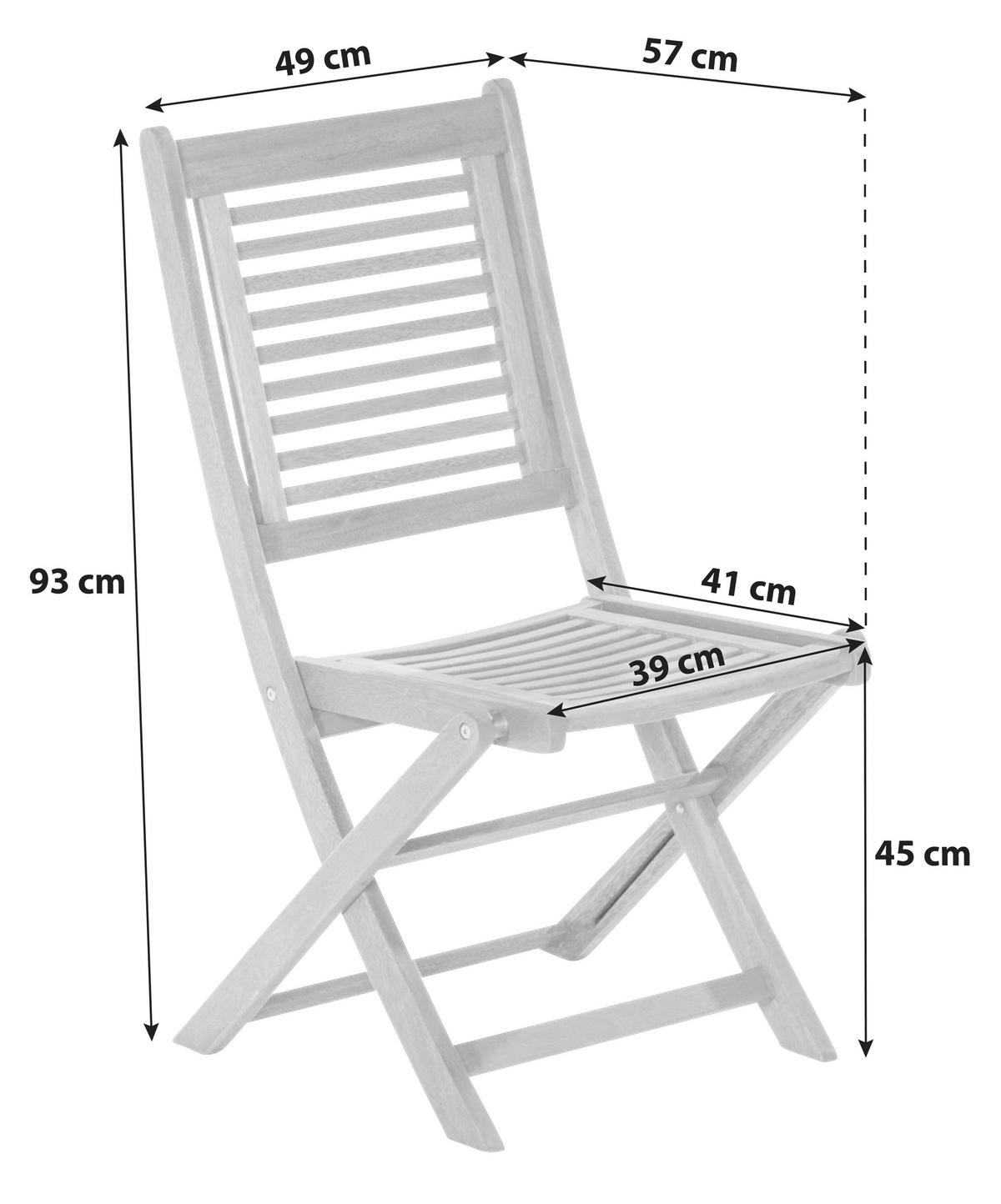 Gartensessel 2er-set Klappbar Cordoba Echtholz - Naturfarben, Basics, Holz (49/93/57cm) - Gardenson