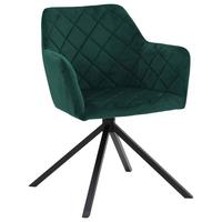 Stuhl Patti Grün, Sitzfl. 360° drehbar - Schwarz/Grün, KONVENTIONELL, Textil/Metall (58/81/54cm)