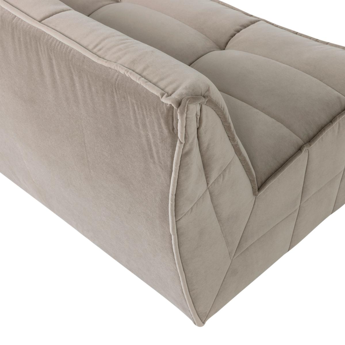 3-SITZER-SOFA Cluster Taupe B: 204cm - Taupe/Schwarz, MODERN, Textil (204/81/91cm) - Livetastic