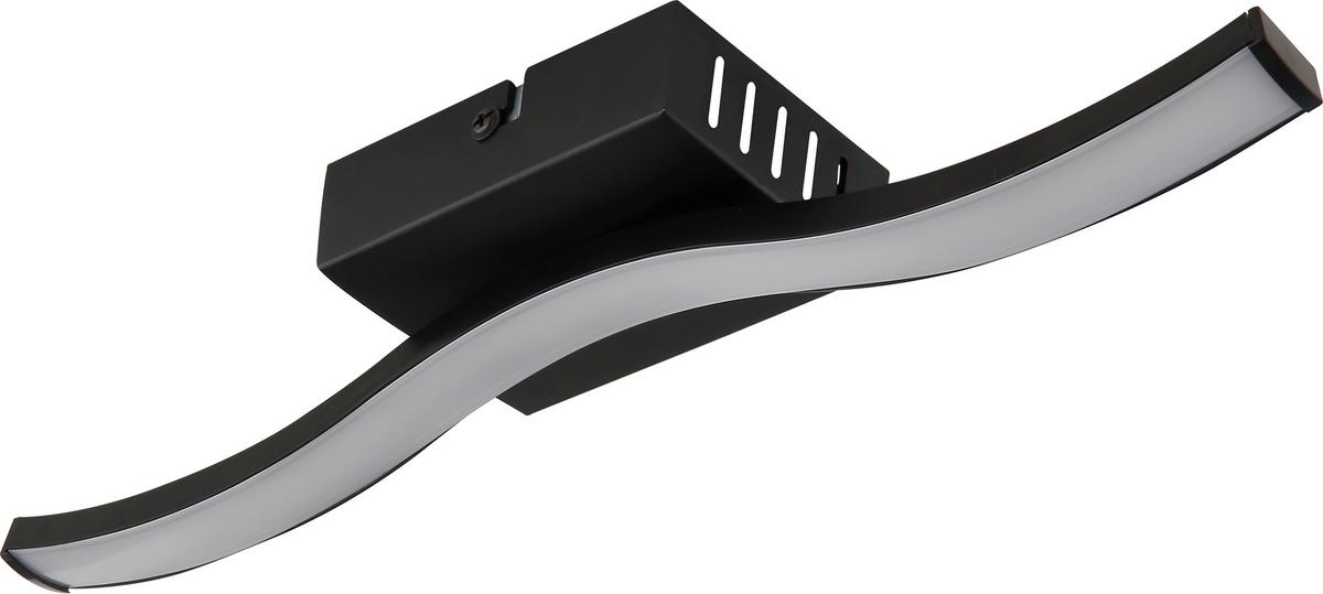 STROPNÍ LED SVÍTIDLO PLOP - černá/opál, Moderní, kov/plast (34,3/7/6,4cm) - Mömax