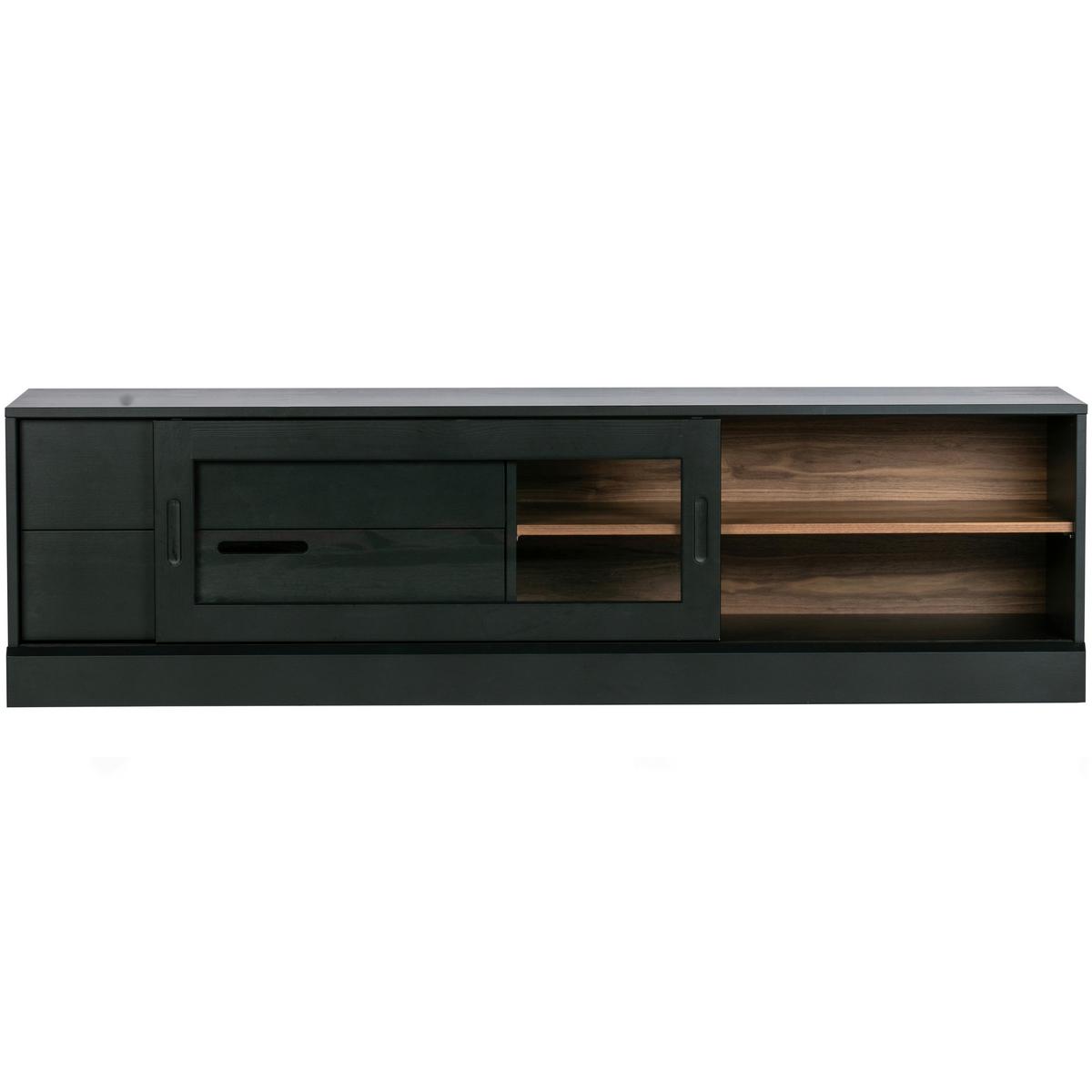 Lowboard James Schwarz/Walnussfarben B: 180cm - Walnussfarben/Schwarz, Design, Holz (180/50/42cm) - Livetastic