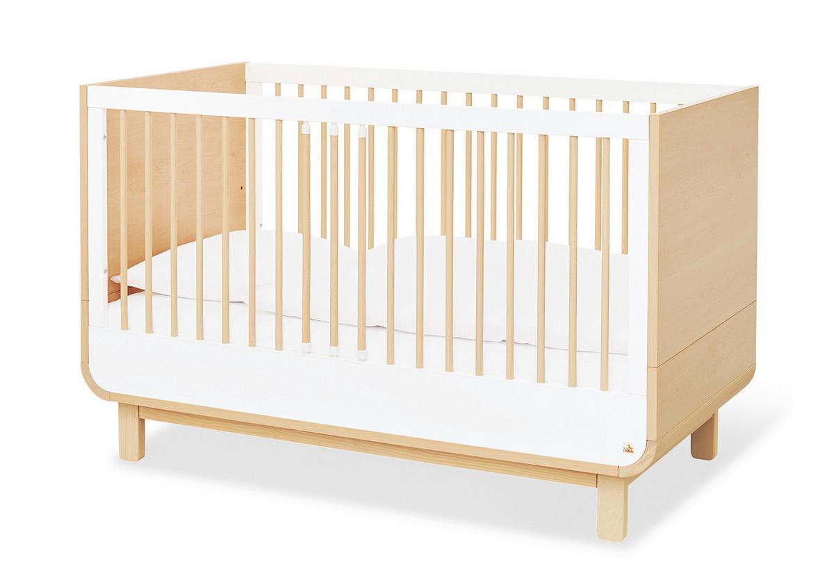Babyzimmer 100043bg Round - Ahornfarben/Weiß, Design, Holzwerkstoff - Pinolino