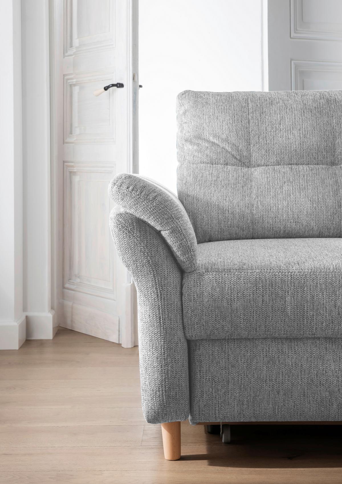 Ecksofa Brizzini Silberfarben S: 264x206 Cm - Silberfarben/Naturfarben, MODERN, Textil (264/206cm) - Livetastic