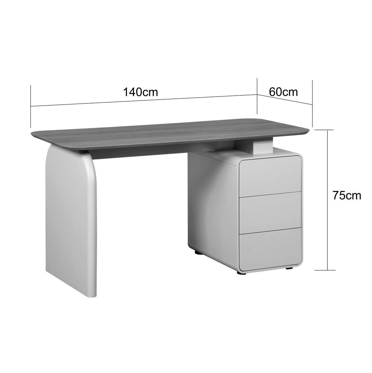 Schreibtisch Elora Eichefarben/Kaschmir L: 140 cm - Kaschmir/Eichefarben, MODERN, Holzwerkstoff (140/60/75cm) - MID.YOU