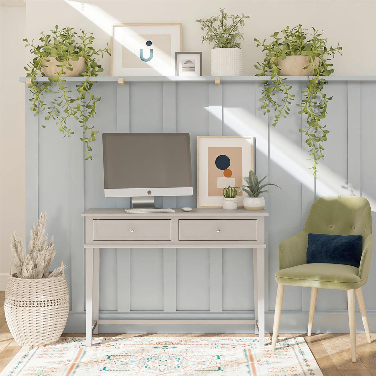 Schreibtisch Franklin Grau L: 89cm - Grau, Design, Holzwerkstoff (89/75/45cm) - MID.YOU