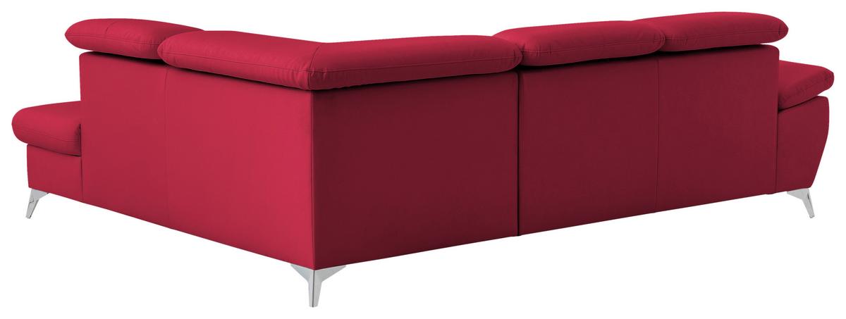 Ecksofa Mit Schlaffunktion Und Bettkasten Gisele Rot - Chromfarben/Rot, KONVENTIONELL, Textil (256/209cm) - Livetastic