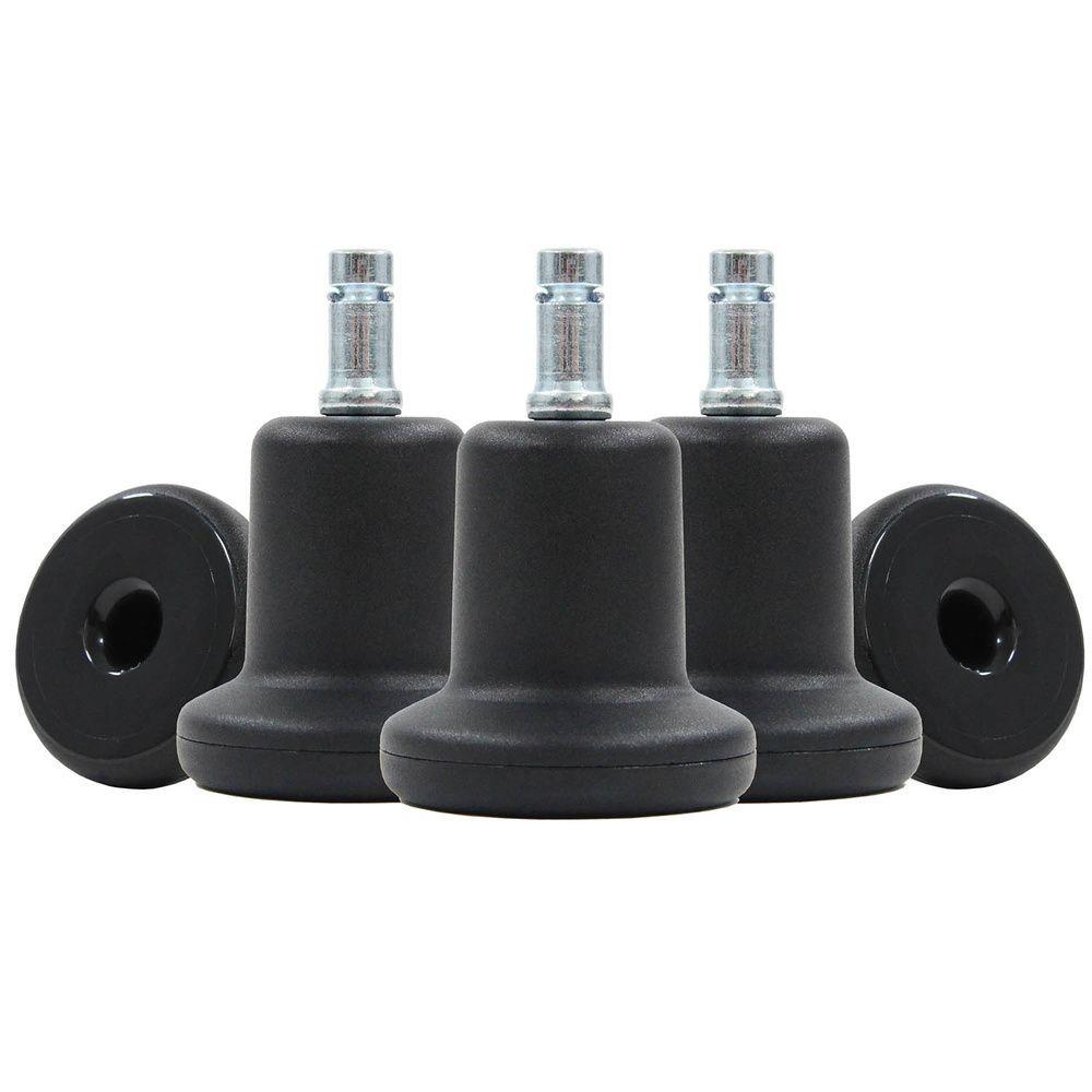 Bürostuhlgleiter Stand Schwarz Ø 5,5 Cm 5er-Set - Schwarz, Basics, Kunststoff/Metall (5,5/5,9/5,5cm) - MID.YOU