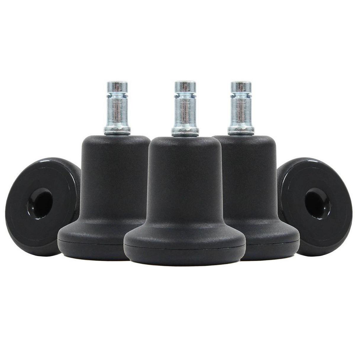 Bürostuhlgleiter Stand Schwarz Ø 5,5 Cm 5er-Set - Schwarz, Basics, Kunststoff/Metall (5,5/6/5,5cm) - MID.YOU