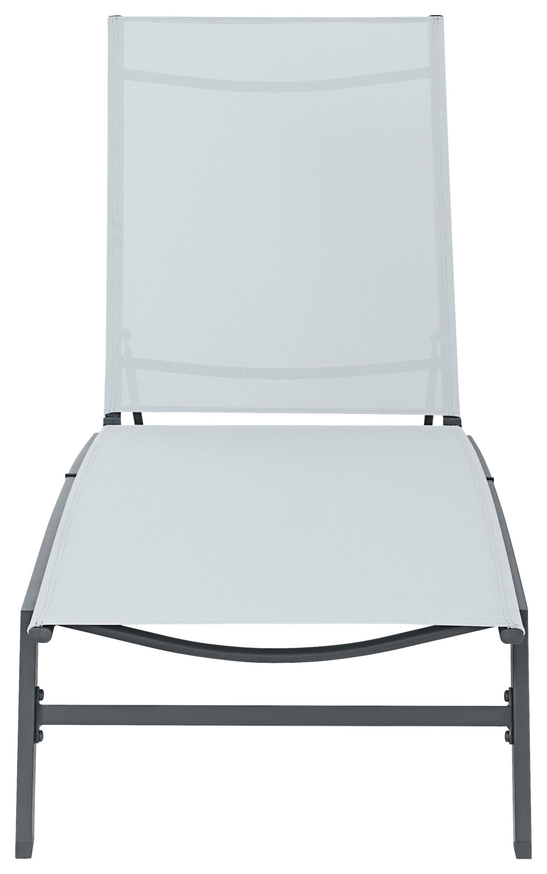 Sonnenliege Chaise Metall Verstellbar - Anthrazit/Weiß, Basics, Metall (195/90/63cm)
