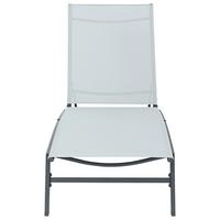 Sonnenliege Chaise Metall Verstellbar - Anthrazit/Weiß, Basics, Metall (195/90/63cm)