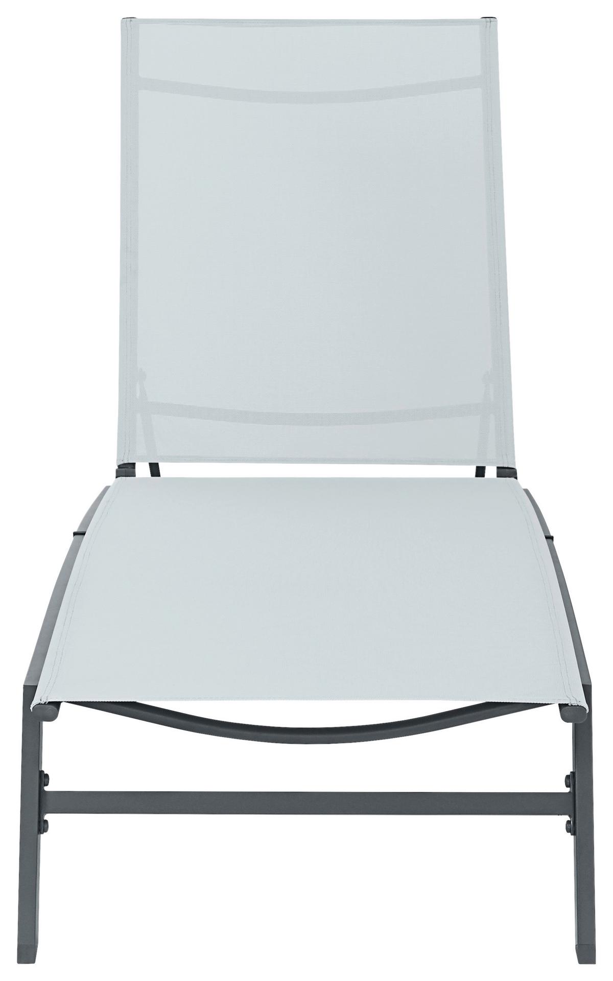 Sonnenliege Chaise Metall Verstellbar - Anthrazit/Weiß, Basics, Metall (195/90/63cm)