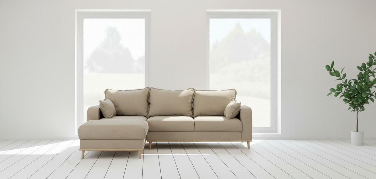 Ecksofa Beata Beige S: 150x230 Cm - Wengefarben/Beige, Design, Textil (150/230cm) - Livetastic