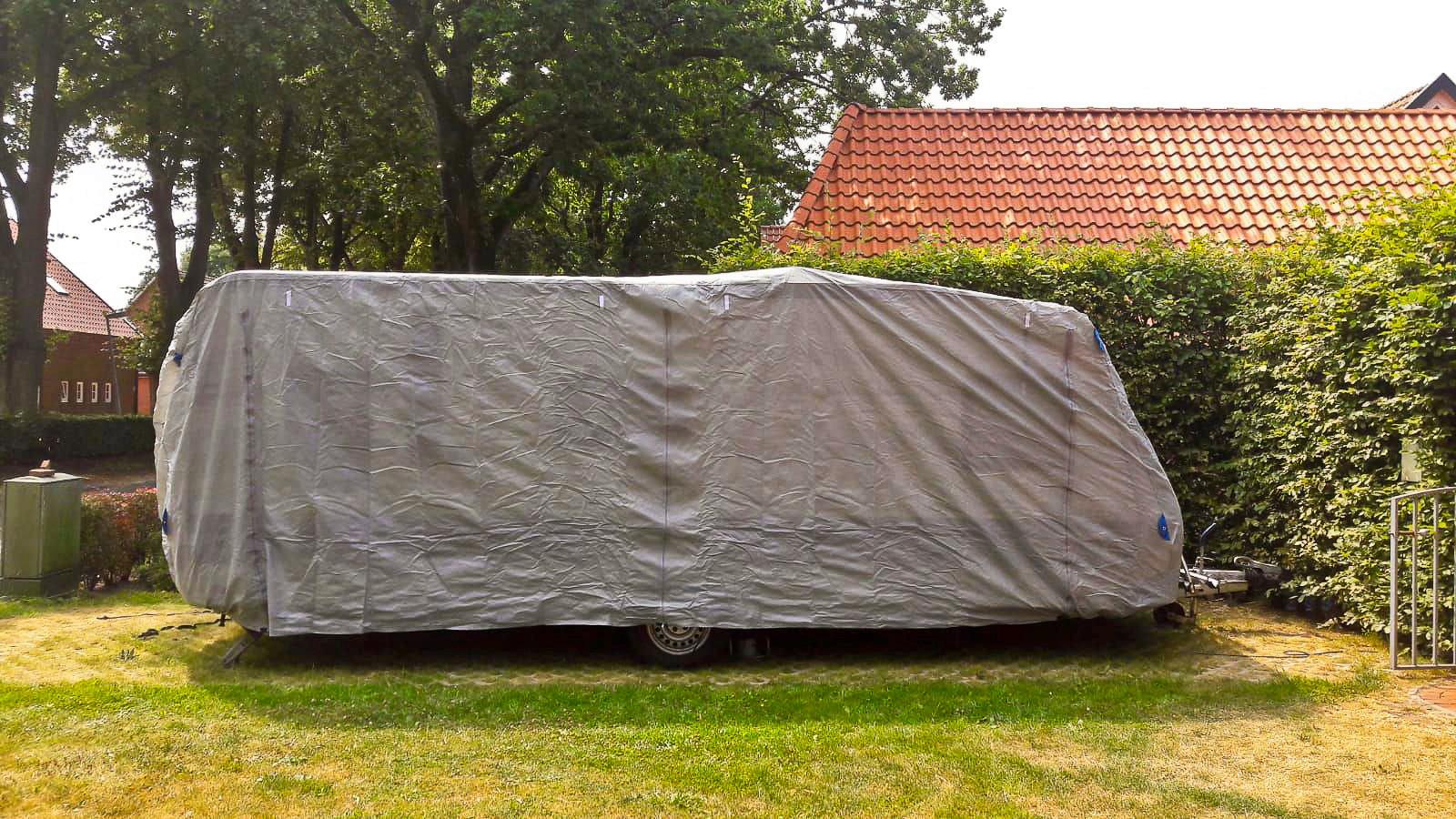 Schutzhülle Abdeckhaube für Wohnwagen Gr. M Grau - Grau, Basics, Kunststoff (250/220/550cm)