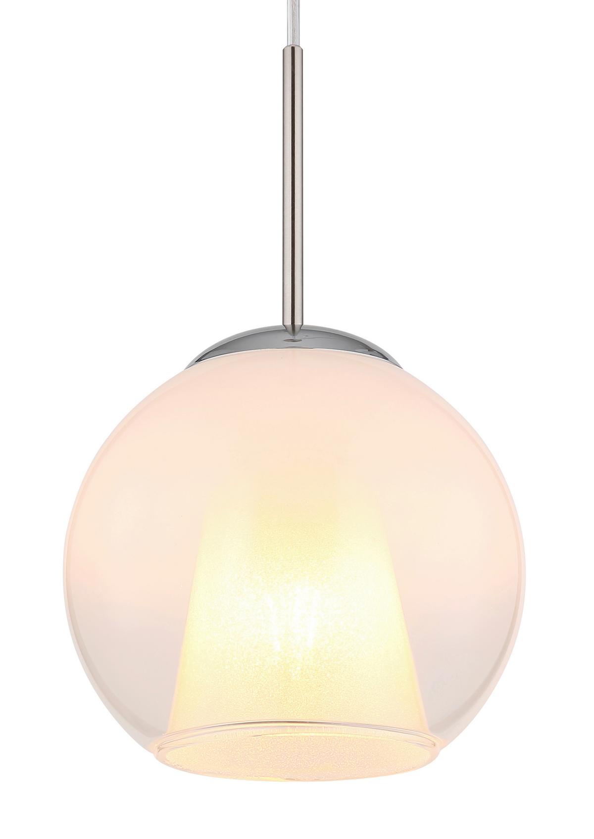 Hängeleuchte Barry Chromfarben Glas D: 20cm - Klar/Chromfarben, Basics, Glas/Kunststoff (20/120cm) - Globo