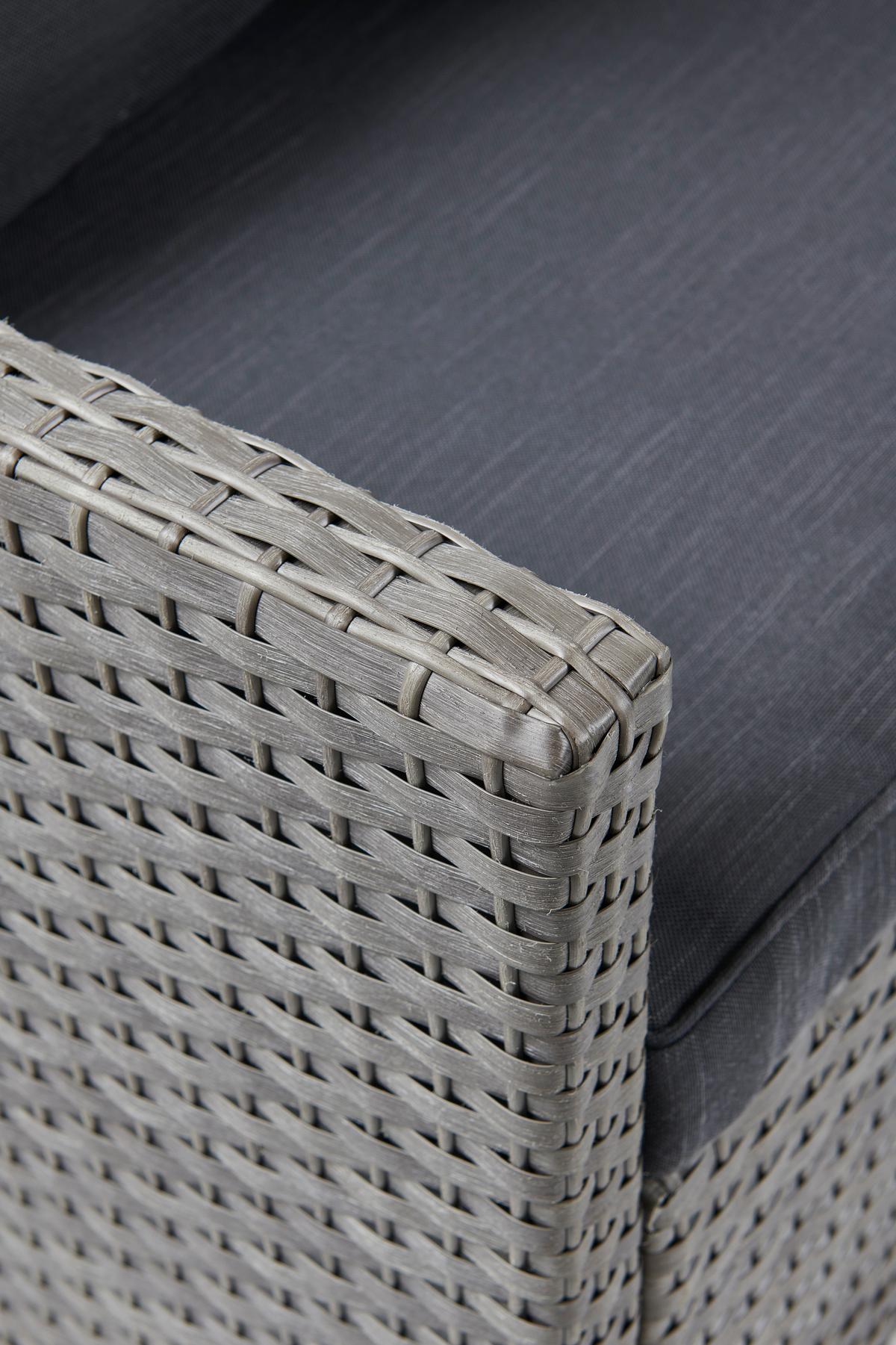 Loungegarnitur 4-Tlg. Lisabon aus Kunststoff mit Kissen - Braun/Grau, MODERN, Kunststoff/Textil - Luca Bessoni