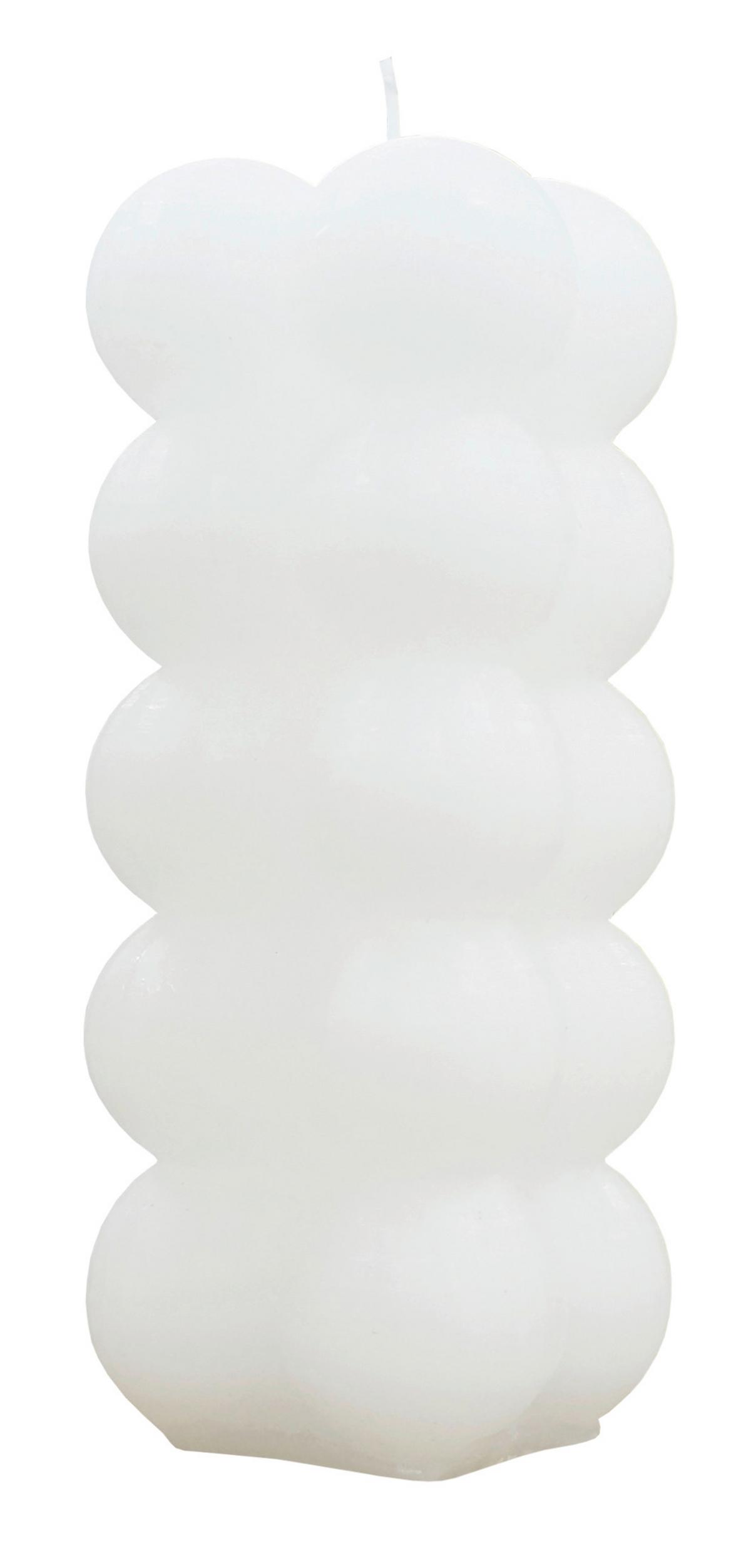 Stumpenkerze Rutlieb Weiß DxH: 5,5x12 cm - Weiß, MODERN, Naturmaterialien (5,5/12cm) - Luca Bessoni