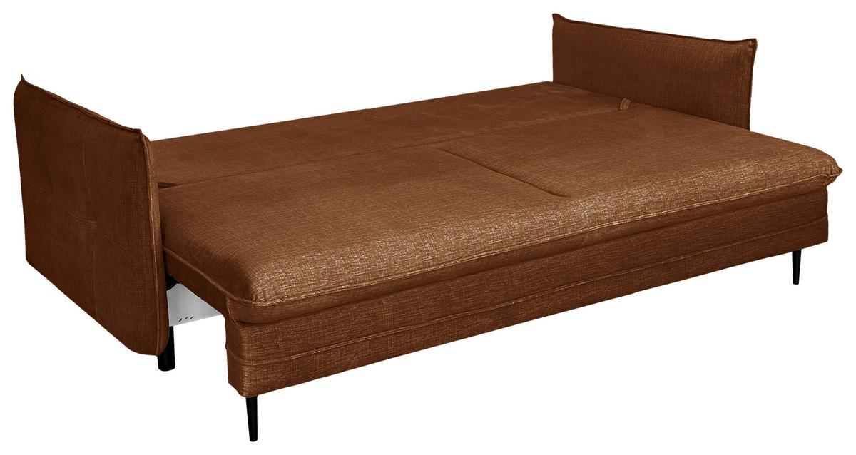 Schlafsofa Melody - Rostfarben/Schwarz, Design, Textil (216/96/102cm) - MID.YOU