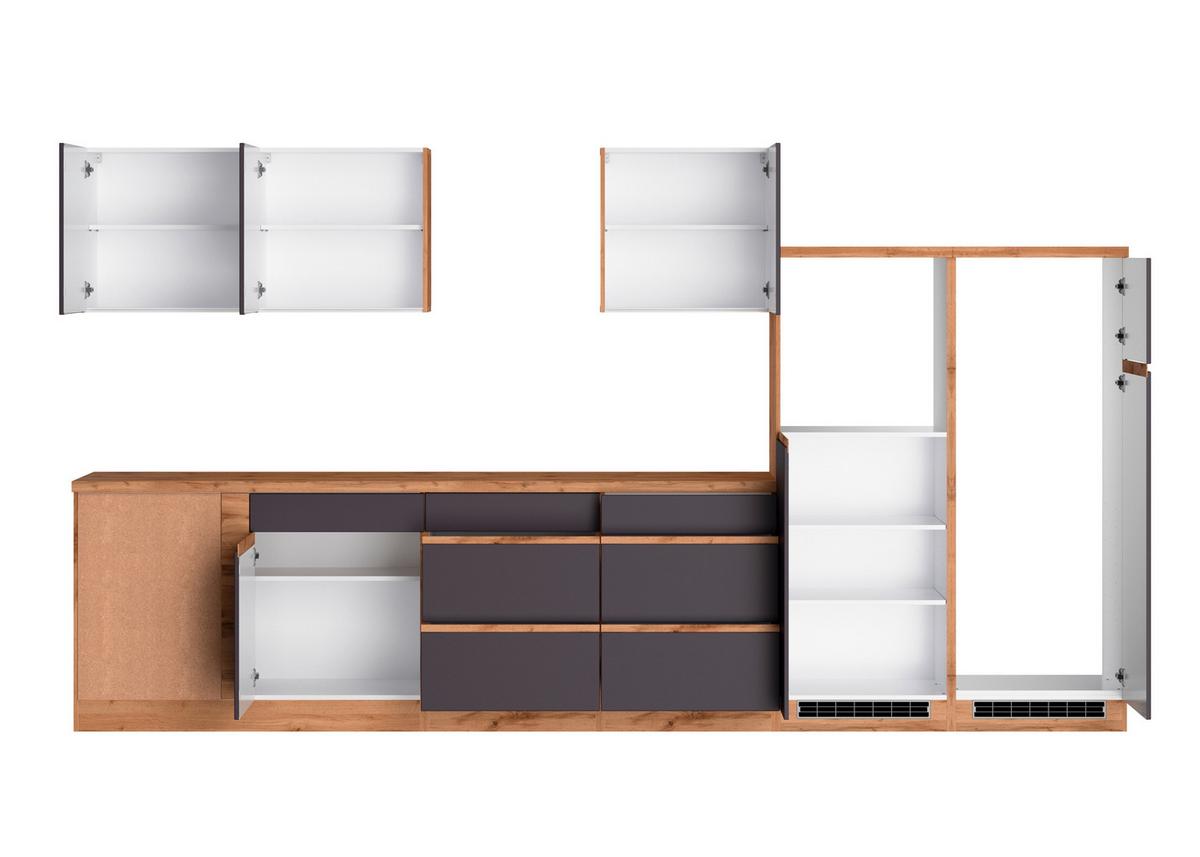 Eckküche Turin Ohne Geräte 360x240 Cm Grau/eiche Dekor - Eiche Wotan/Grau, Design, Holzwerkstoff (360cm) - Held