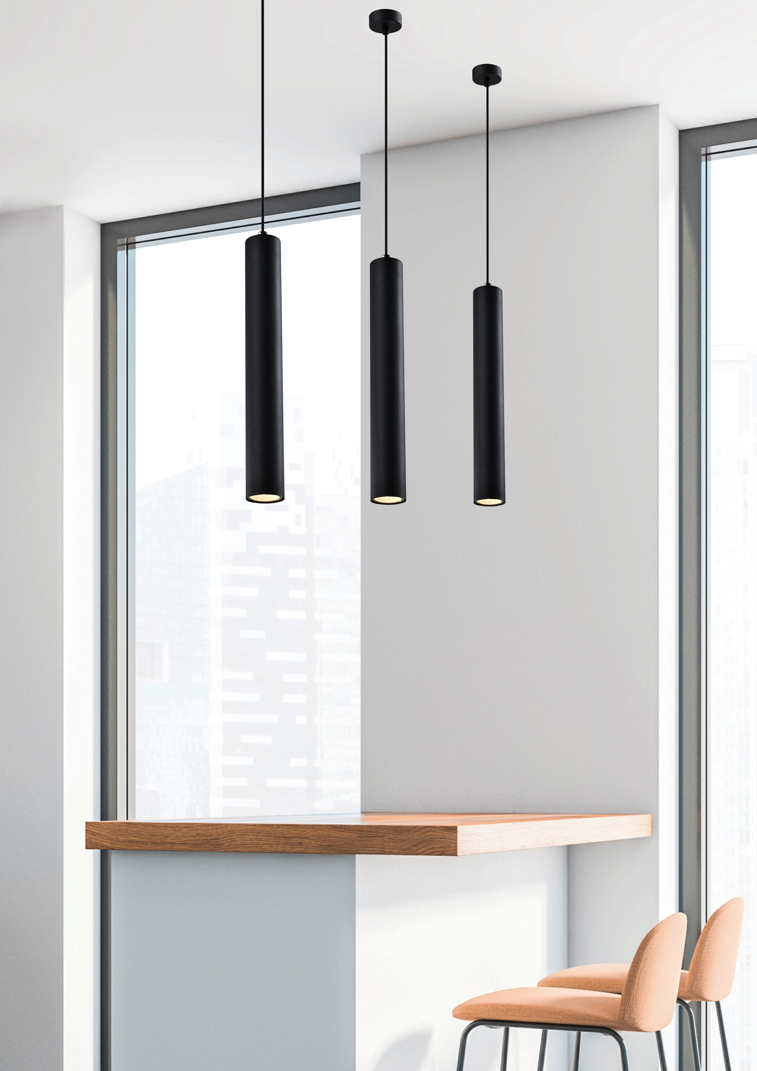 Hängeleuchte 31-78551 - Schwarz, Design, Metall (7/7/90cm)