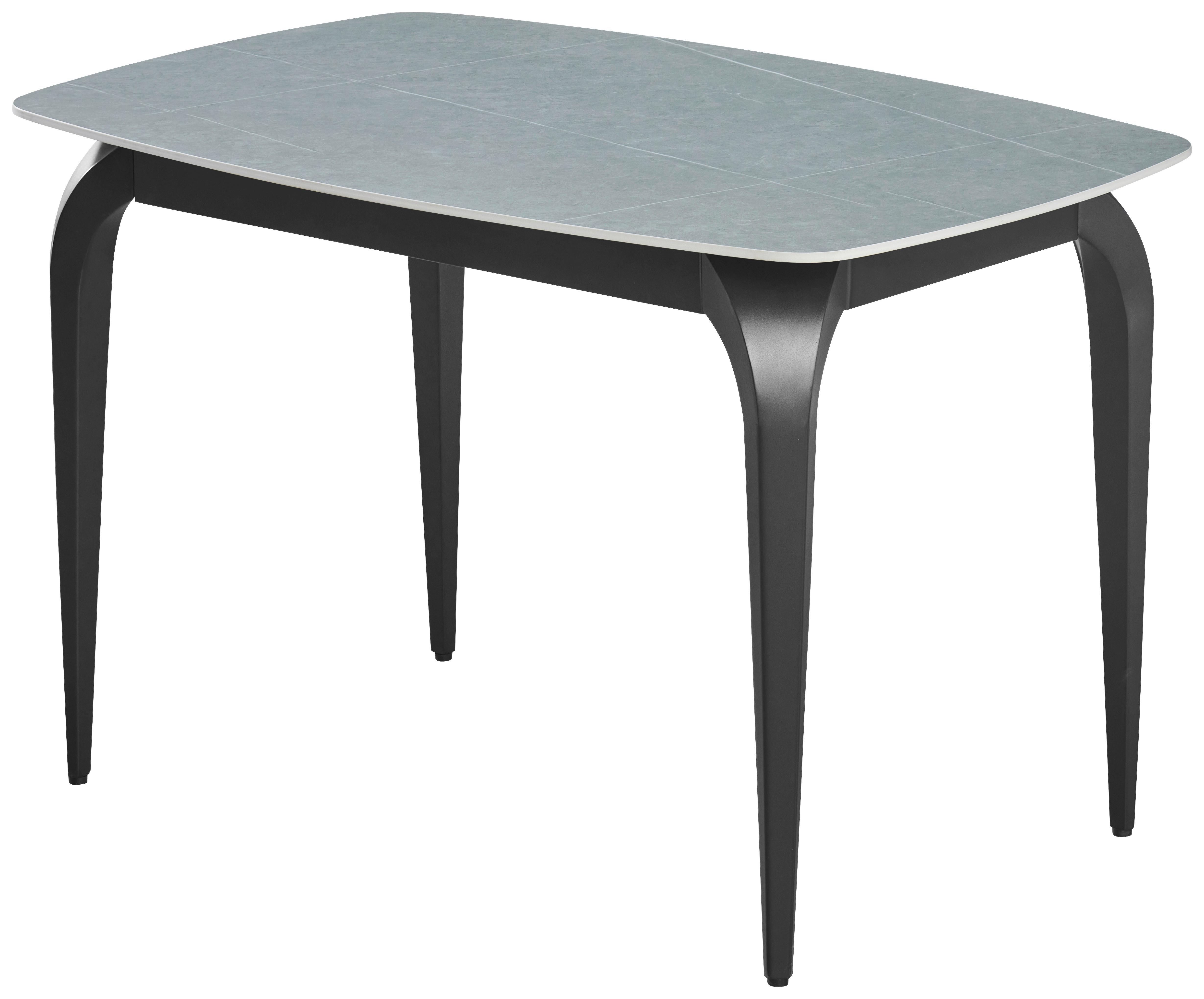 Esstisch Ibiza 120 Keramik grau, B: 120cm - Schwarz/Grau, MODERN, Keramik/Metall (120/80/76cm)