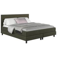 Boxbett Mit Topper 180x200 Andorra - Dunkelgrün/Schwarz, MODERN, Holzwerkstoff/Textil (180/200cm) - MID.YOU