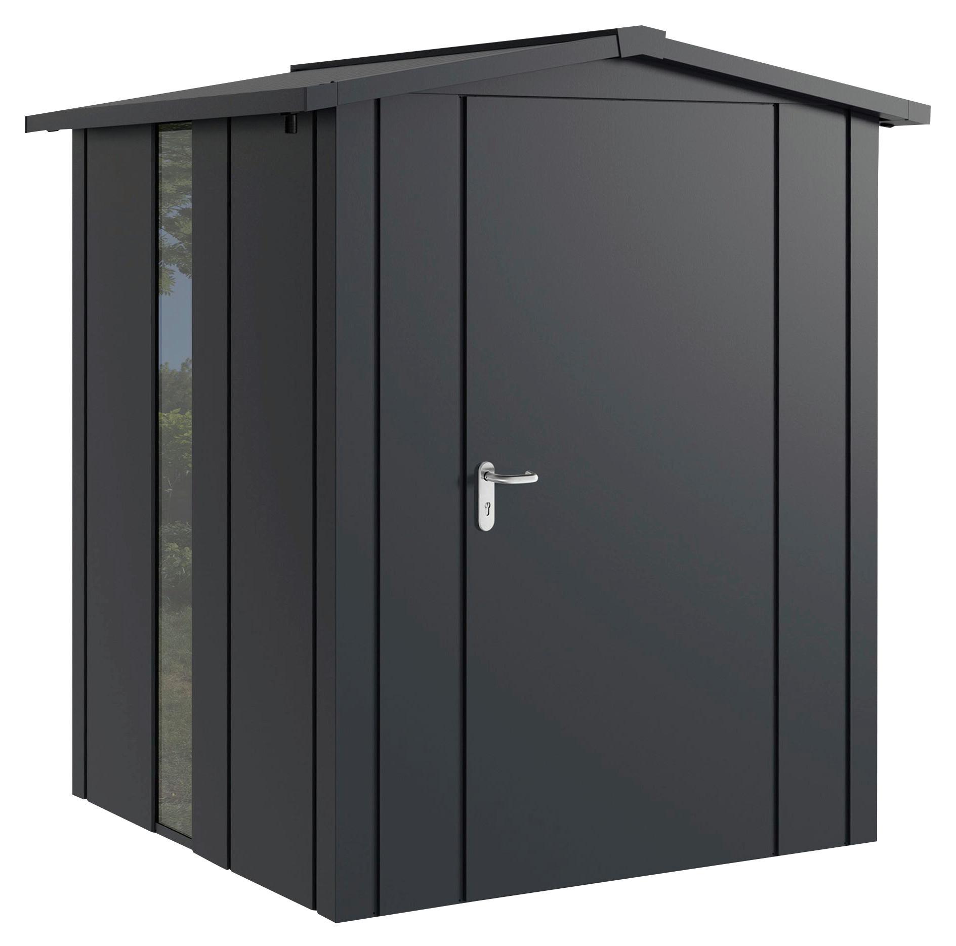 Gerätehaus Juno Satteldach Jsd2 - Anthrazit, Basics, Metall (189/219/181cm)