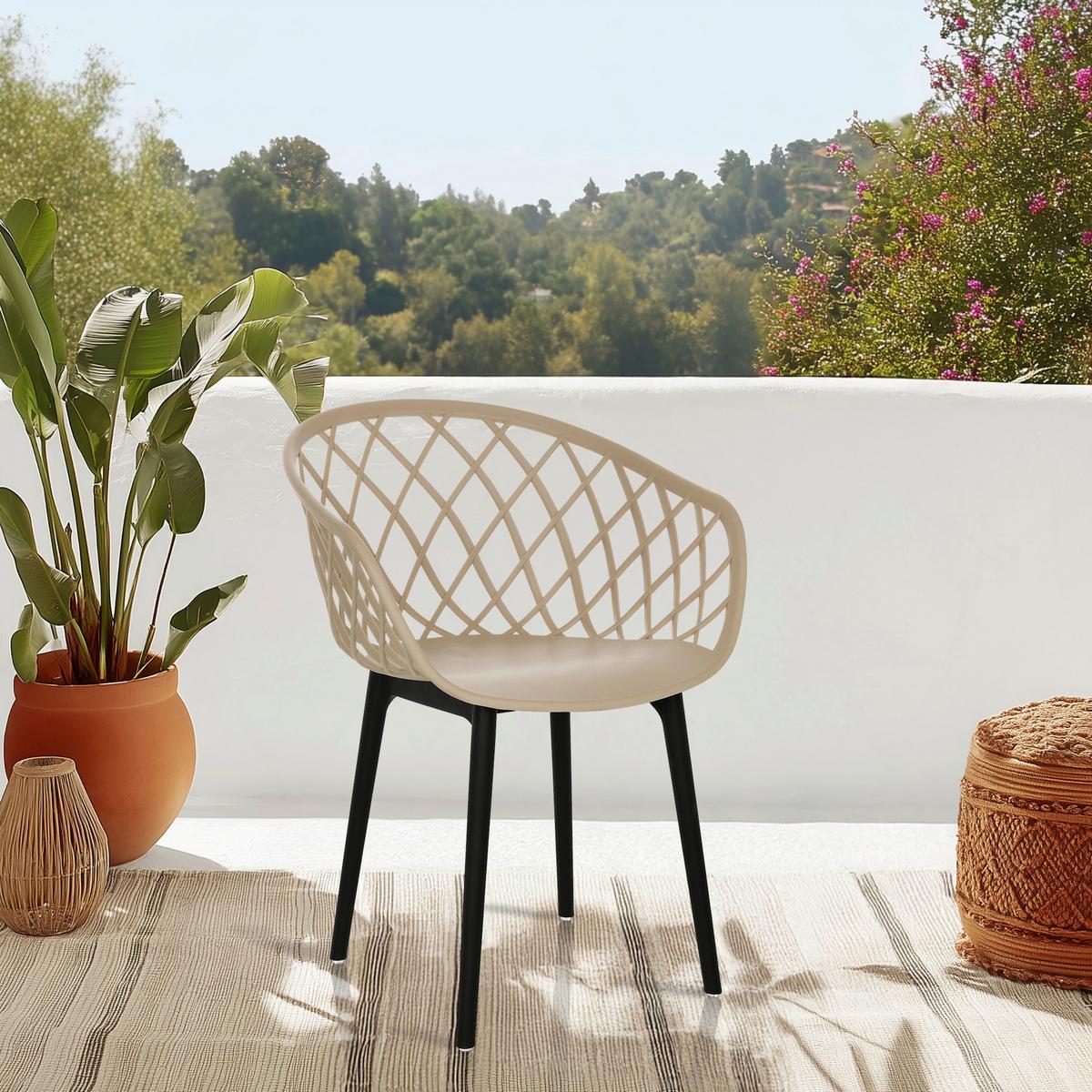 BESUCHERSTUHL Begio Beige B: 57cm - Beige/Schwarz, MODERN, Kunststoff (57/76/53cm) - MID.YOU
