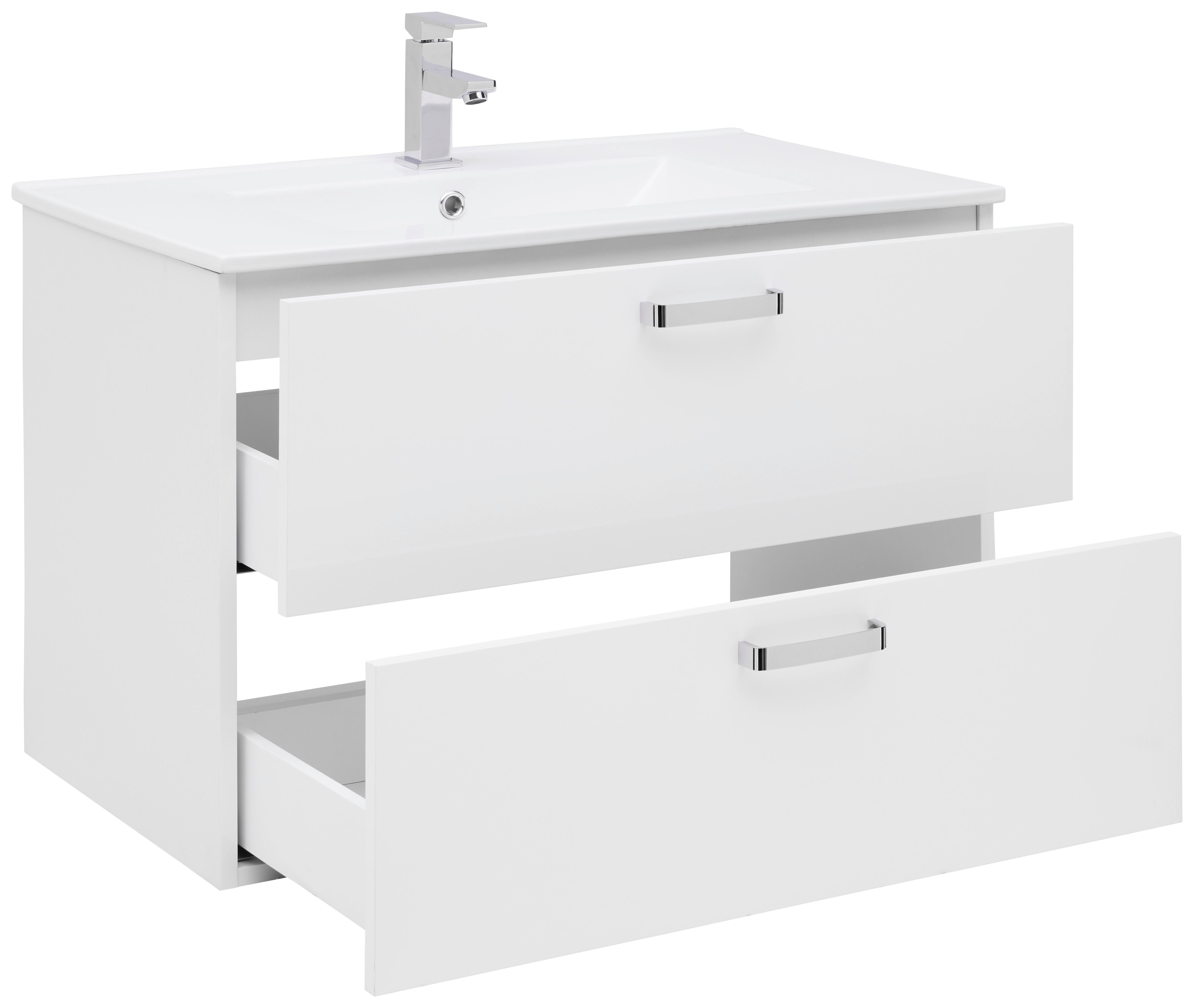Waschbecken Mit Unterschrank B: 81 Cm Weiß