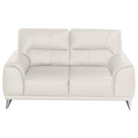 Zweisitzer-Sofa Frisco, Lederlook - Chromfarben/Weiß, MODERN, Textil (166/92/96cm) - MID.YOU