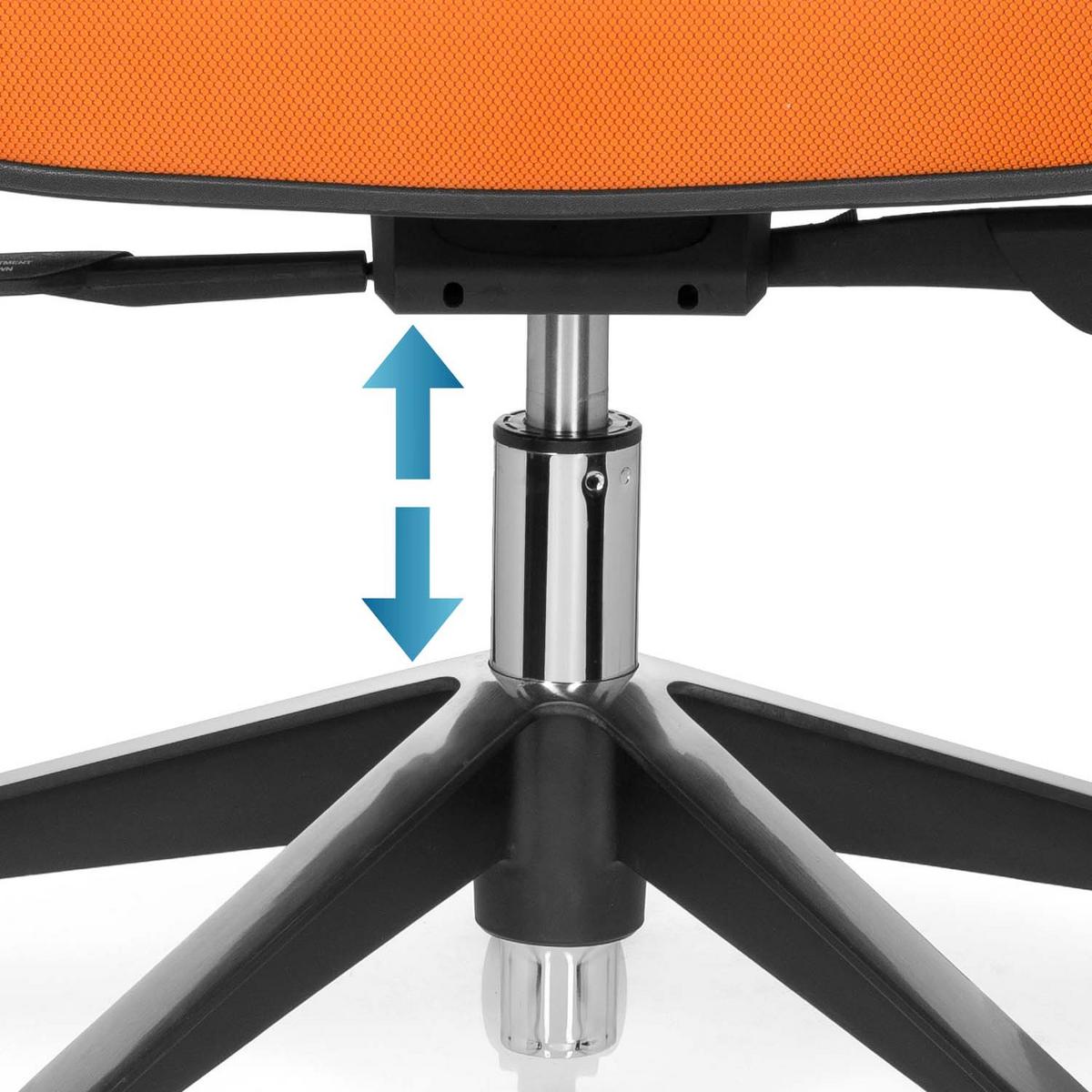 Drehstuhl Ergo Line Ii Orange - Schwarz/Orange, MODERN, Kunststoff/Textil (65/115/50cm) - MID.YOU