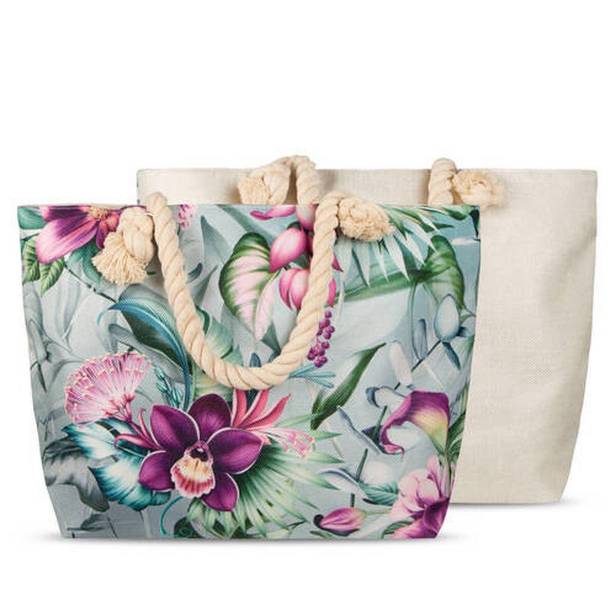 Strandtasche Allison Grün 43x60 Cm - Jadegrün/Grün, KONVENTIONELL, Textil (43/60cm)