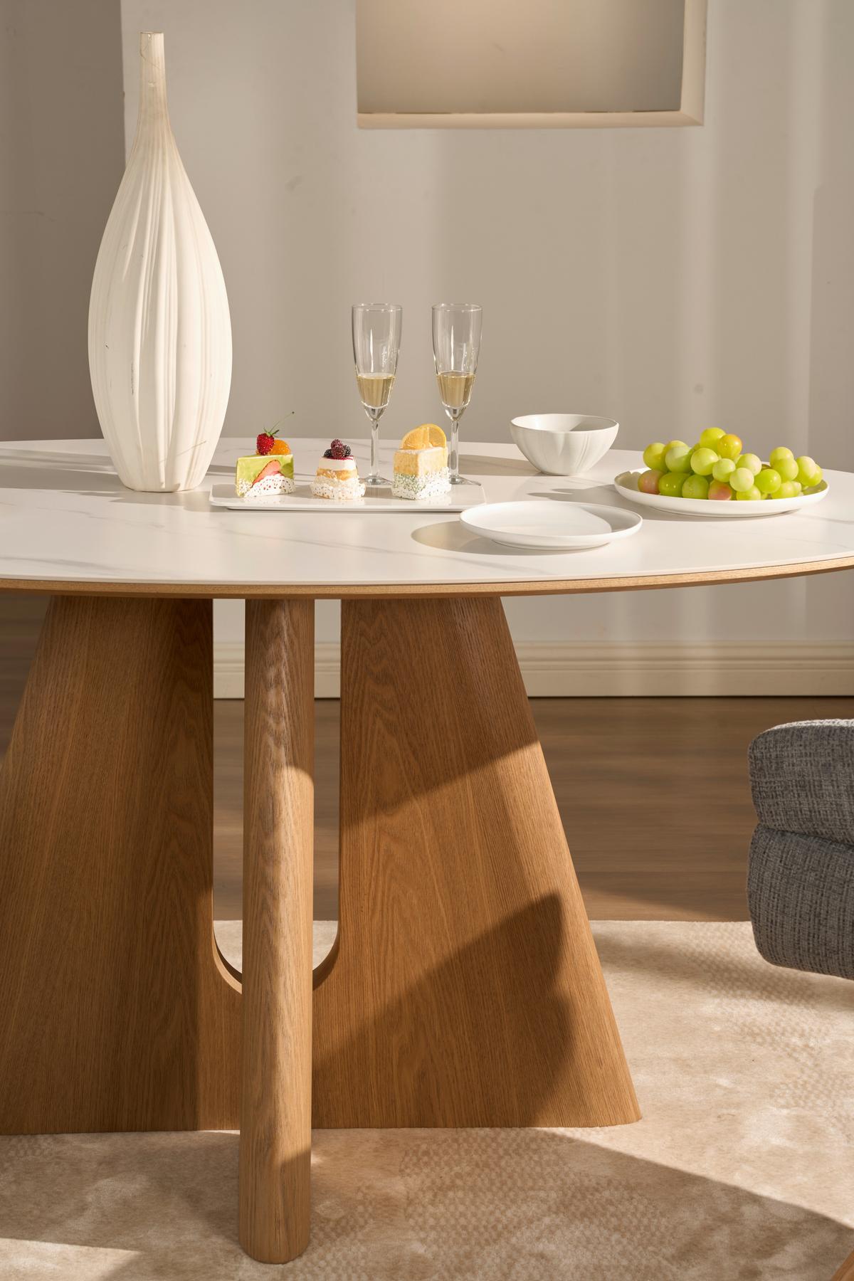 Esstisch Otis Weiß/Eichefarben D: 160 cm - Eichefarben/Weiß, MODERN, Holz/Holzwerkstoff (160/90/75cm) - Livetastic