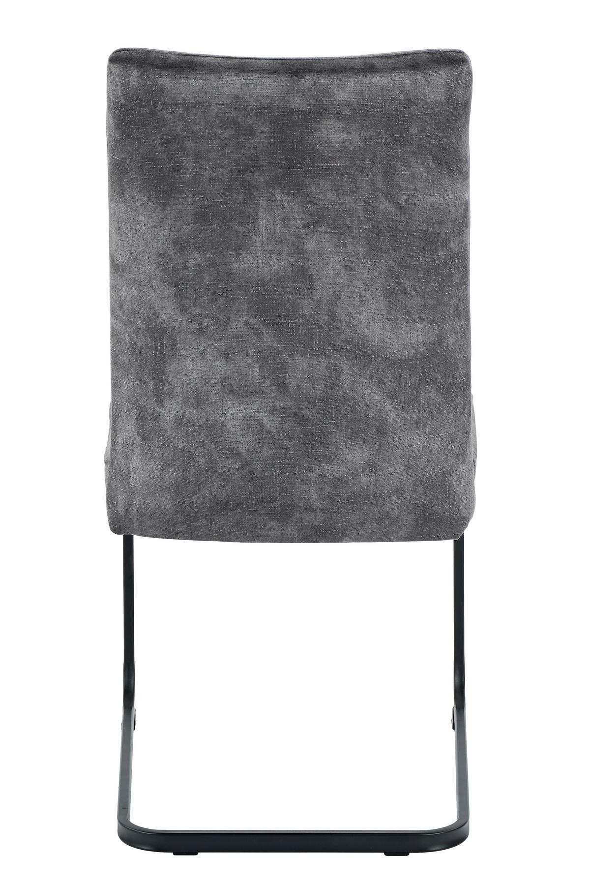 Schwingstuhl-Set Gela S 4er-Set - Anthrazit/Schwarz, MODERN, Textil/Metall (49/98/61cm) - MID.YOU