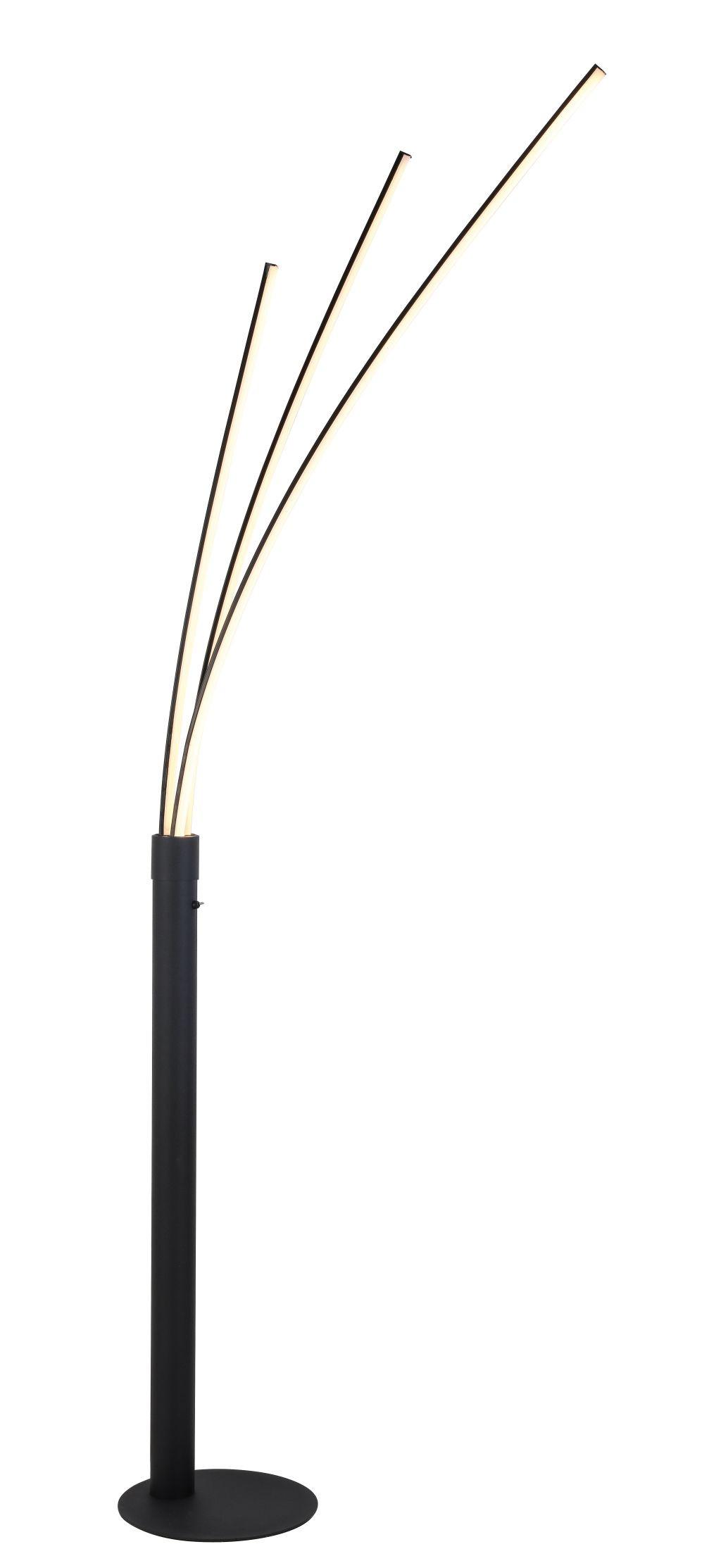 LED-Stehlampe Brandon dimmbar Schwarz, 3 Helligkeitsstufen - Schwarz, MODERN, Kunststoff/Metall (28/210cm) - Luca Bessoni