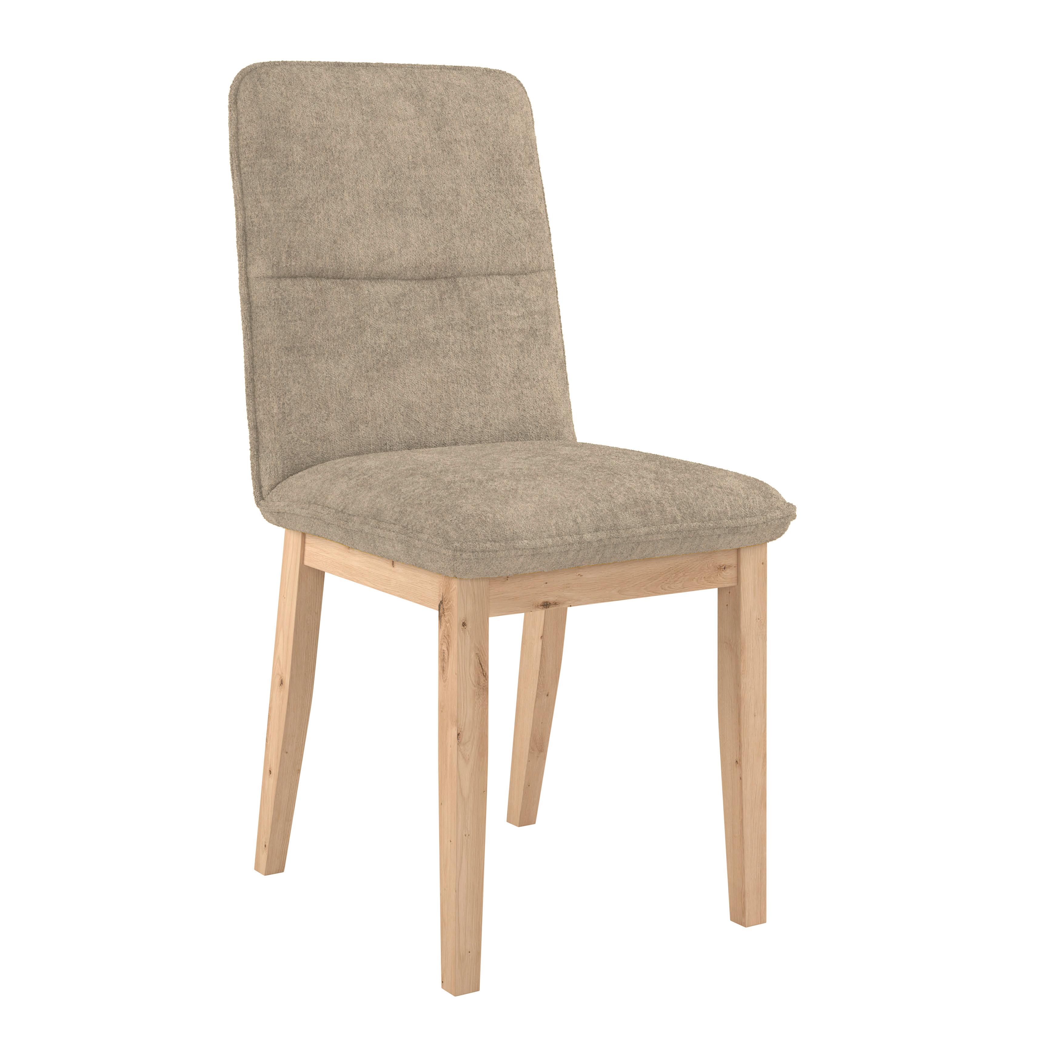 Vierfußstuhl Beluna II Webstoff beige, B: 47cm - Eichefarben/Beige, KONVENTIONELL, Holz/Textil (47/91/44cm) - James Wood