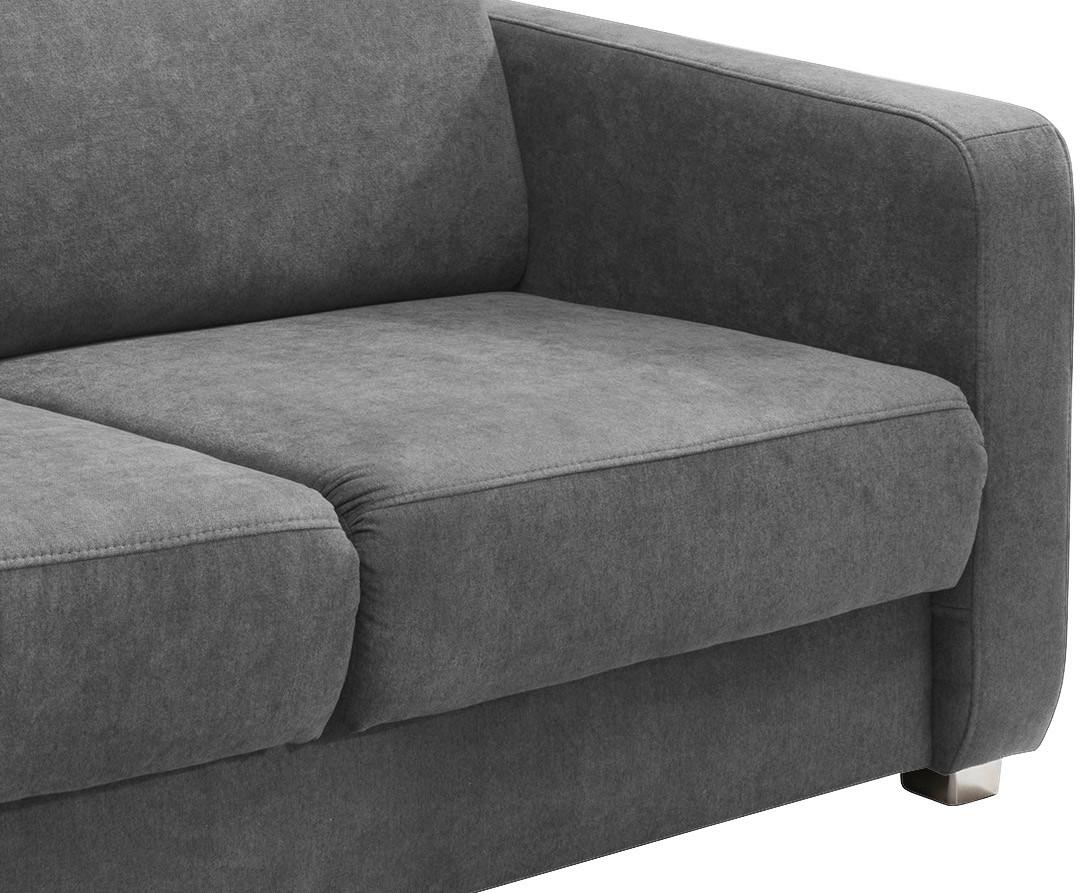 2-Sitzer-Sofa mit Schlaffunktion Mia Grau - Chromfarben/Grau, Basics, Textil (159/88/87cm) - Livetastic