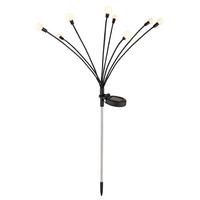 Solarleuchte mit Erdspieß Schwarz Barbara H: 70cm - Opal/Schwarz, KONVENTIONELL, Kunststoff/Metall (20/12/70cm) - Ondega