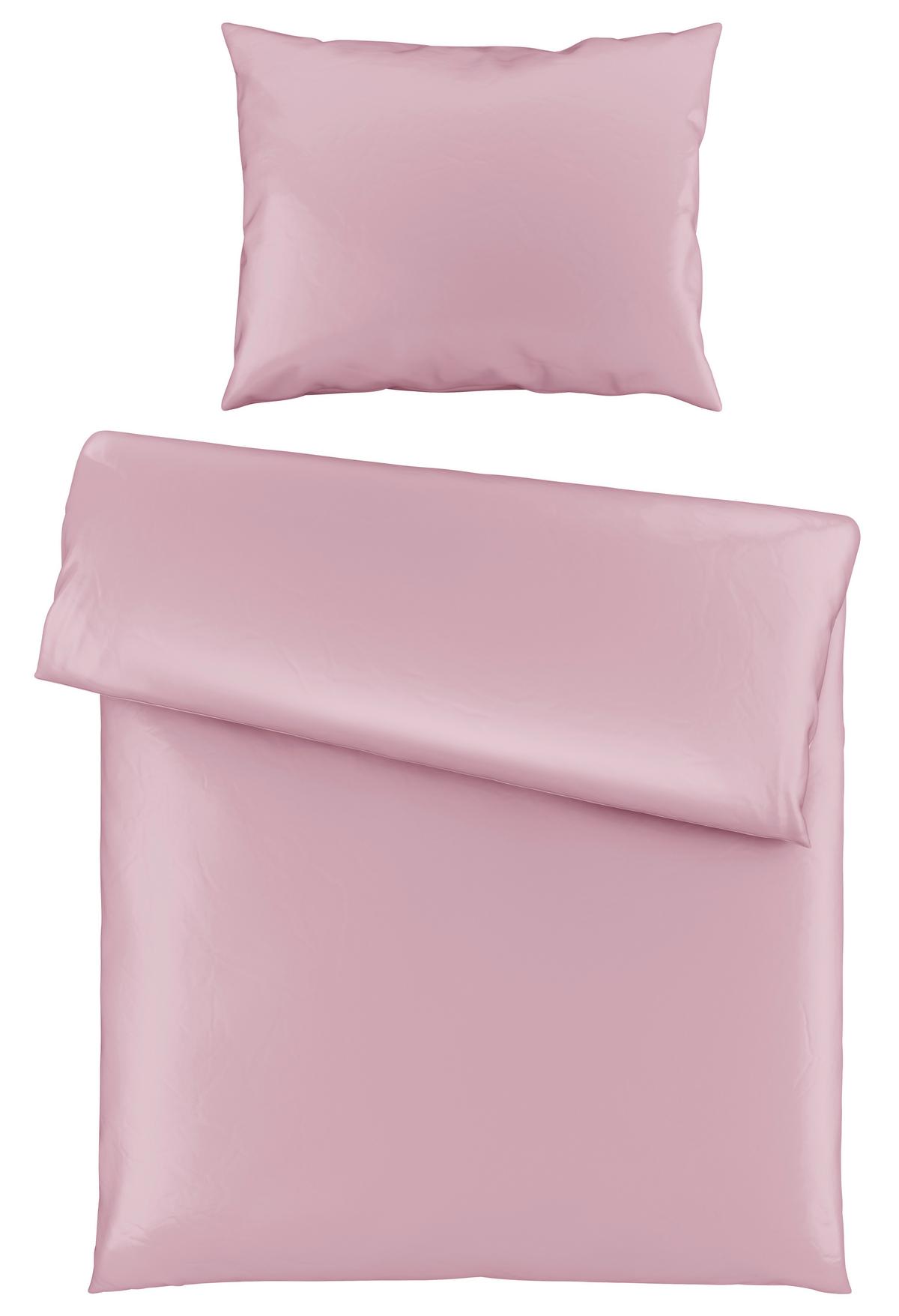 Bettwäsche 140x200 cm Lydia Satin, Rosa - Rosa, MODERN, Textil - Luca Bessoni