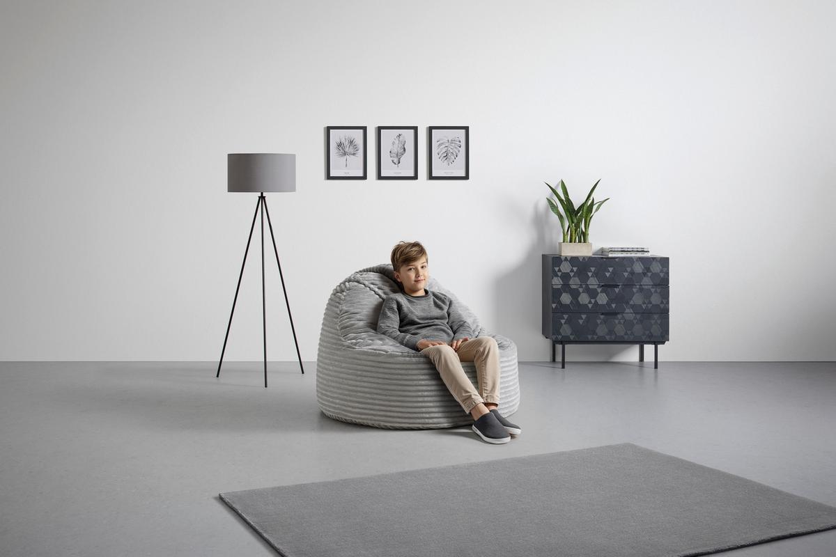 Sedací vak VERRETO, svetlě šedá, max. 90 kg - světle šedá, Moderní, textil (105/80/105cm) - Mömax