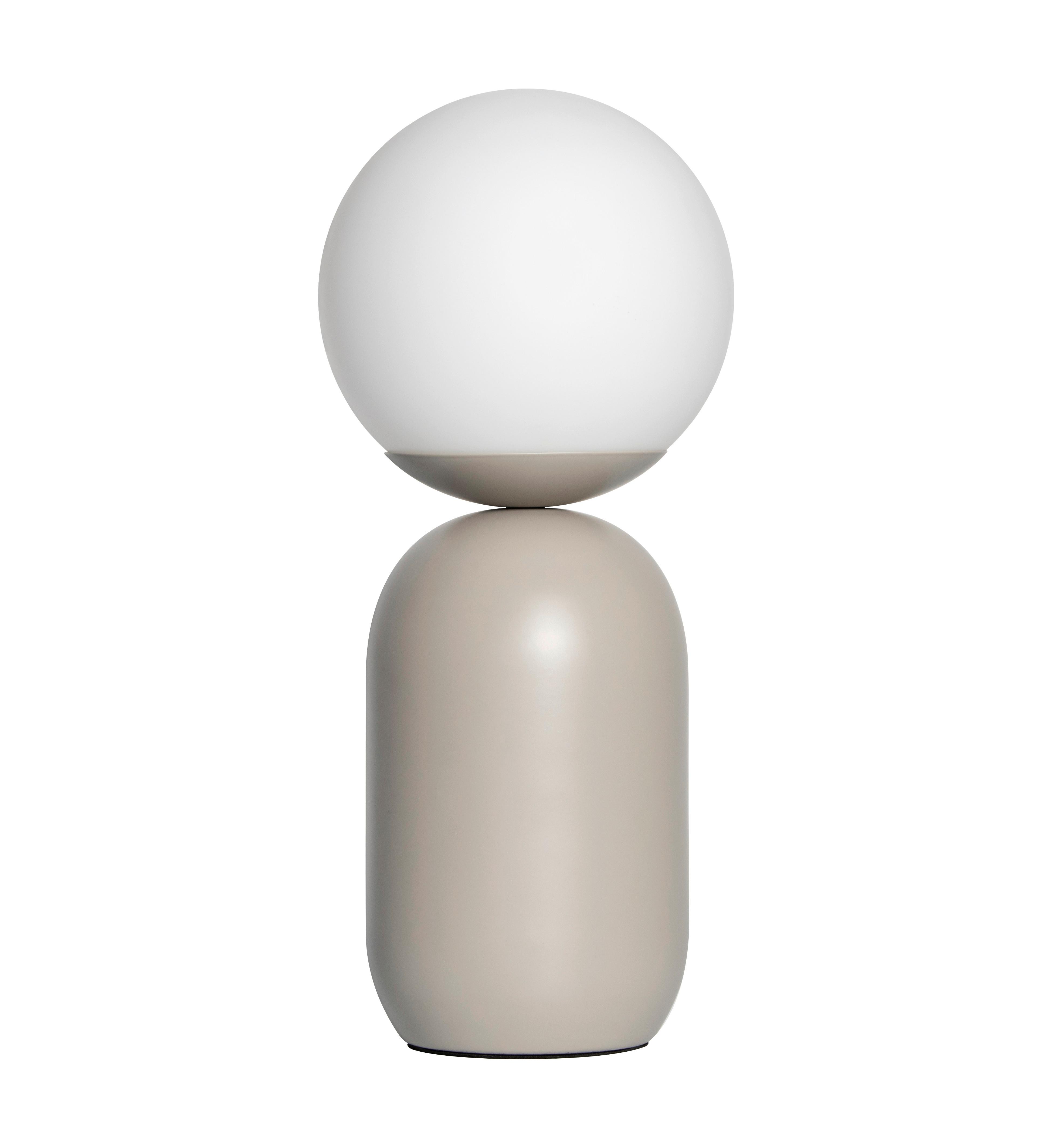 Tischleuchte Notti Grau Weiß D: 15 cm - Weiß/Grau, Design, Glas/Metall (15/35cm) - Nordlux