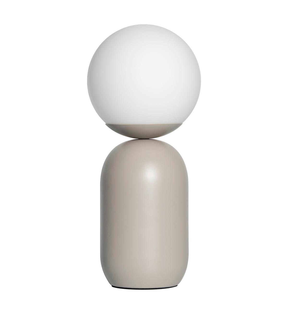 Tischleuchte Notti Grau Weiß D: 15 cm - Weiß/Grau, Design, Glas/Metall (15/35cm) - Nordlux