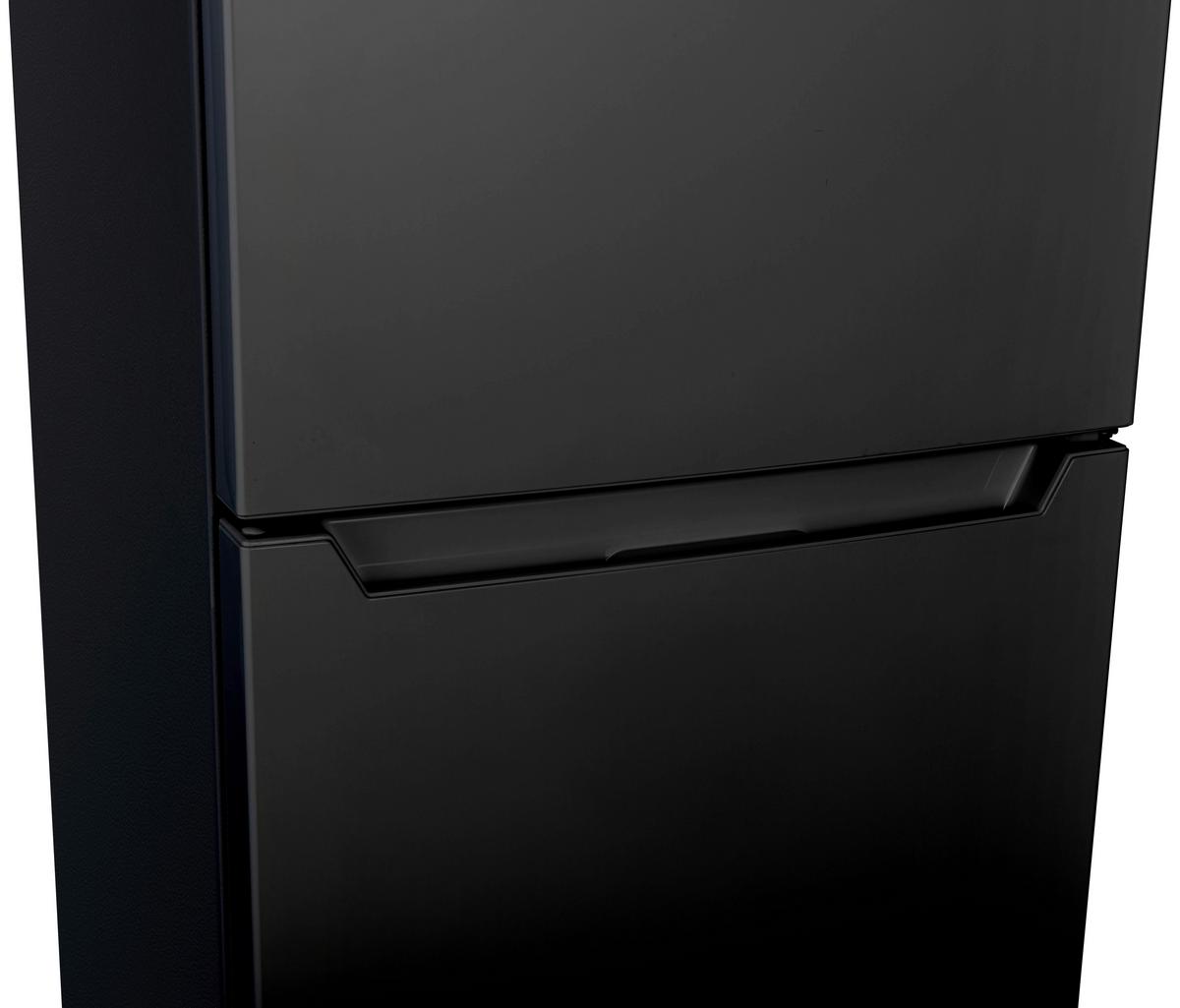 KÜHL-GEFRIER-KOMBINATION Schwarz B: 54cm - Schwarz, Basics, Glas/Kunststoff (54/176/55cm) - Respekta
