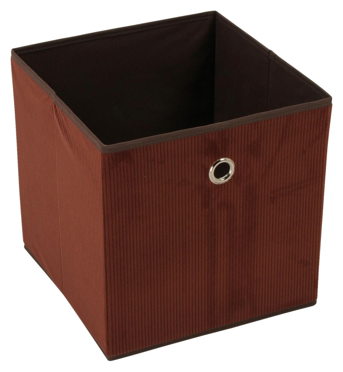 SKLÁDACÍ KRABICE CUBI NEW - hnědá, Moderní, karton/textil (30/30/30cm)