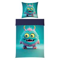 KINDERBETTWÄSCHE MONSTER - Blau, KONVENTIONELL, Textil (140/200cm) - BUNINO