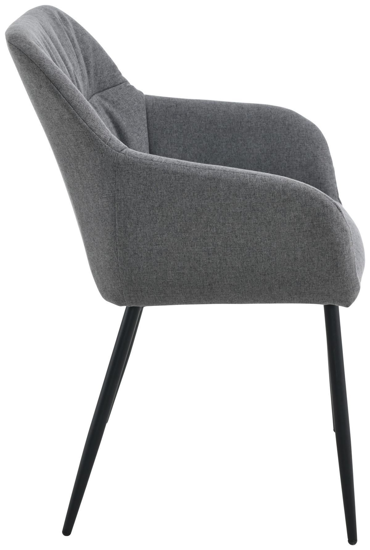 Armlehnstuhl Alessandro Webstoff Dunkelgrau Gepolstert - Dunkelgrau/Schwarz, MODERN, Holz/Textil (54/86/60cm) - Ondega