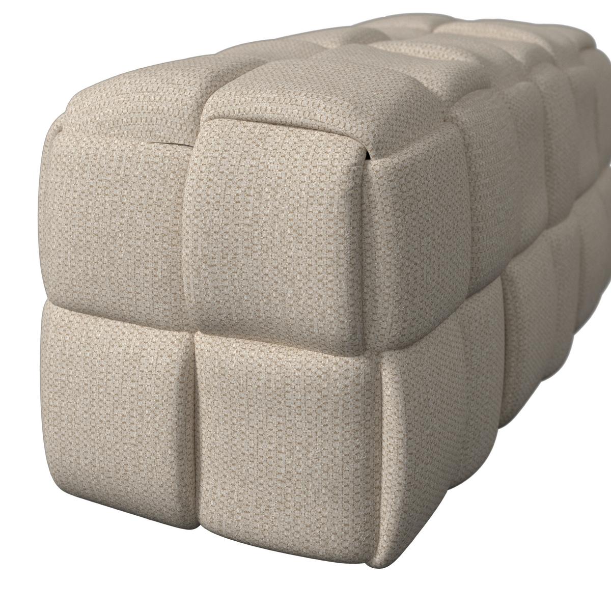 Moderná lavica ELLA krémová, buklé - čierna/krémová, Modern, drevo/textil (110/45/45cm) - Bessagi Home