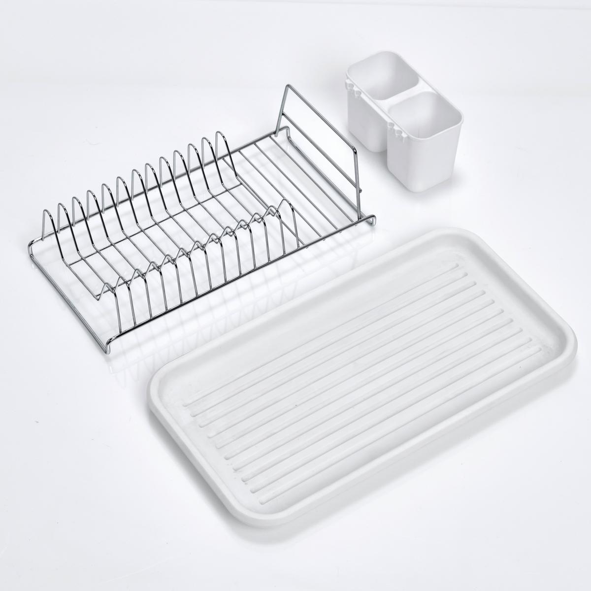 Geschirrabtropfkorb Metall / Kunststoff - Weiß, Basics, Kunststoff/Metall (43,5/24/13cm) - Zeller Present