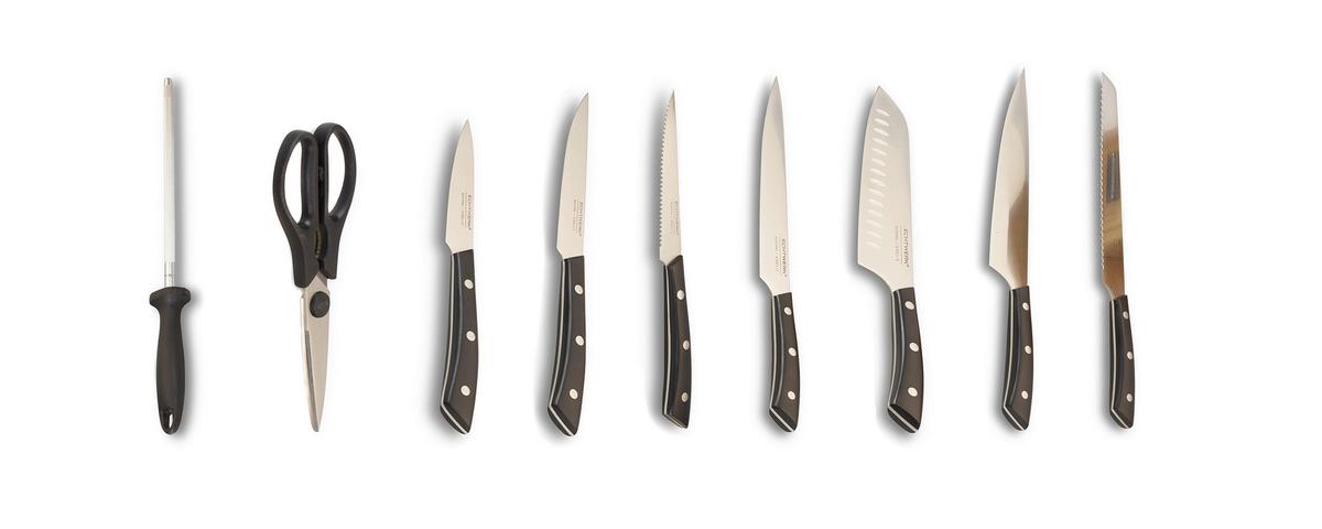 SADA NOŽŮ ECHTWERK MESSERBLOCK-SET - barvy stříbra, Trend, kov (24,8/13,2/36cm) - Echtwerk