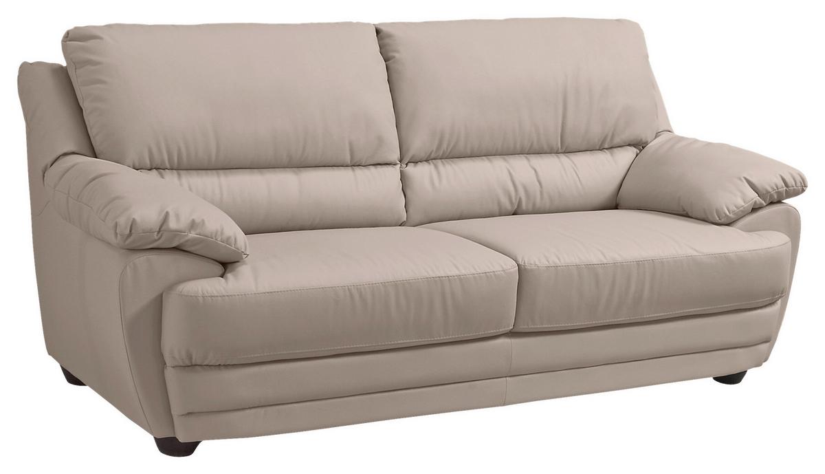 2-Sitzer-Sofa Nebolo Sandfarben Lederlook - Sandfarben, Design, Textil (209/97/100cm) - Livetastic
