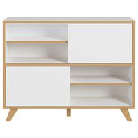 Aktenregal Gw-Helsinki Weiß/Eiche Dekor B: 120 cm - Eichefarben/Weiß, KONVENTIONELL, Holzwerkstoff (120/92/40cm) - Germania